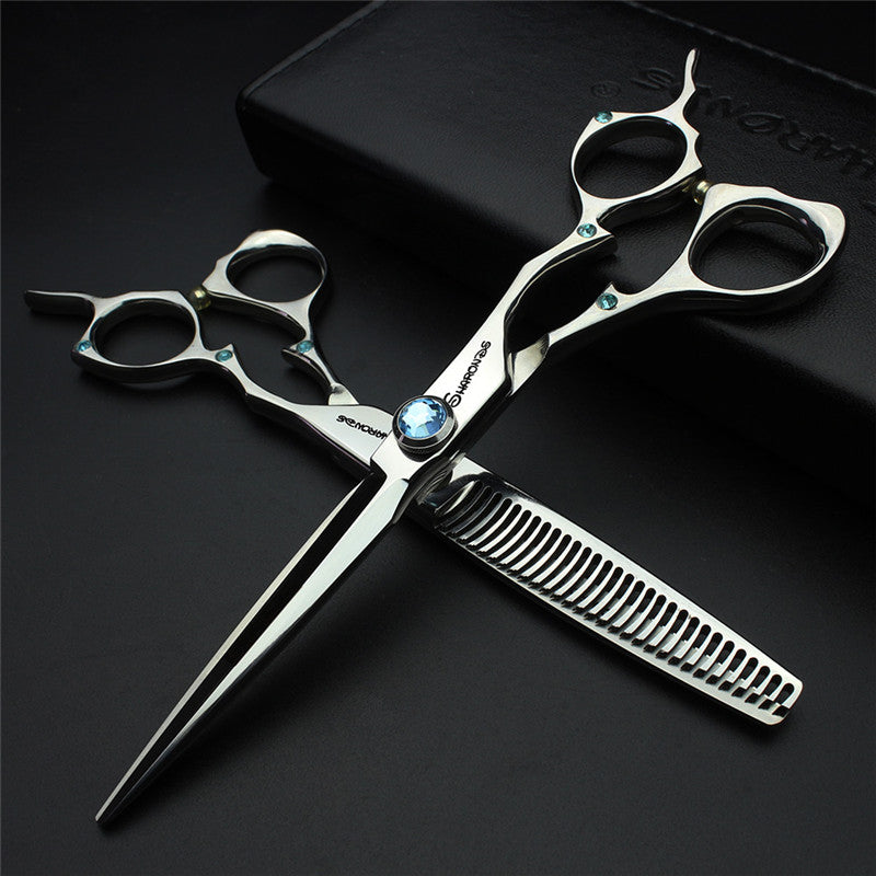 Boutique  6 inch gold professional hair scissors hair scissors Japanese imports of 440C stainless steel barber scissors - ultrsbeauty