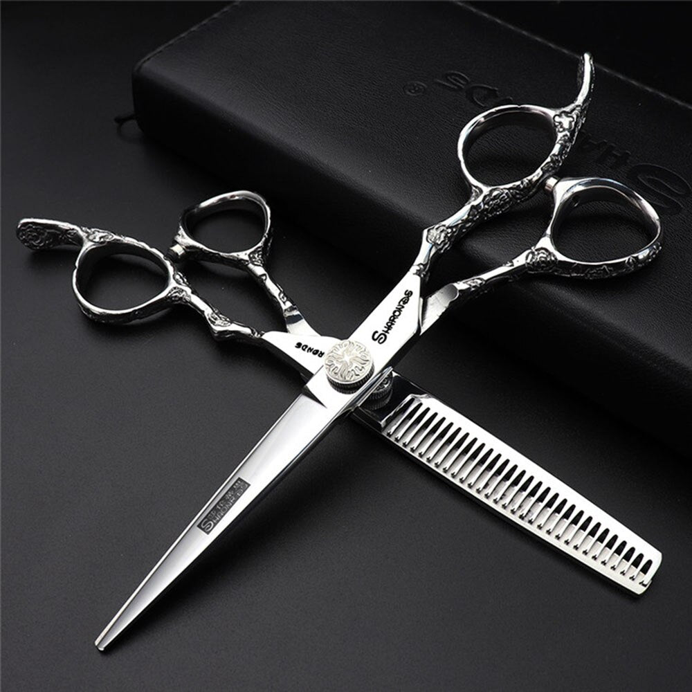 Japan 440c hair scissors professional barber scissors hairdressing scissors salon shape cutting thinning tools - ultrsbeauty