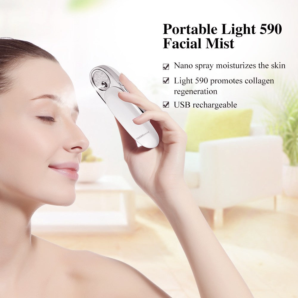 TOUCHBeauty Facial Steamer, Portable Water Mist Sprayer Light 590 Whitening Moisturizing Exfoliating beauty Skin device TB-1185 - ultrsbeauty