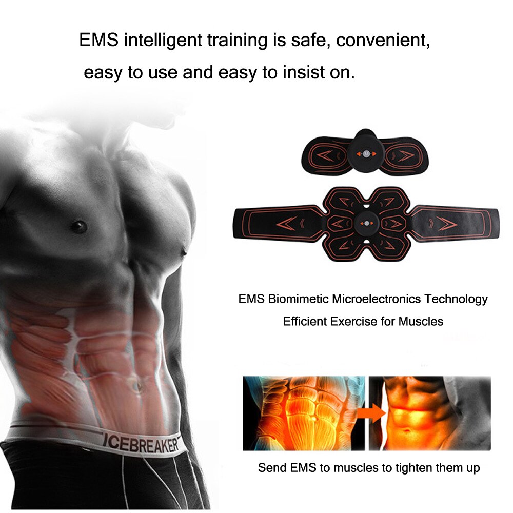 Muscle Stimulator Abdominal EMS Belt Trainer rechargable wireless Smart Fitness Electric muscle exerciser machine for body - ultrsbeauty