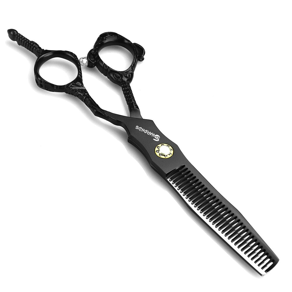 Japan 440c professional hairdressing scissors black 6-inch hair scissors belong to the hairdresser's professional scissors - ultrsbeauty