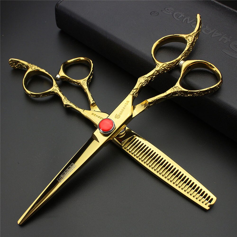 Japan 440c hair scissors professional barber scissors hairdressing scissors salon shape cutting thinning tools - ultrsbeauty