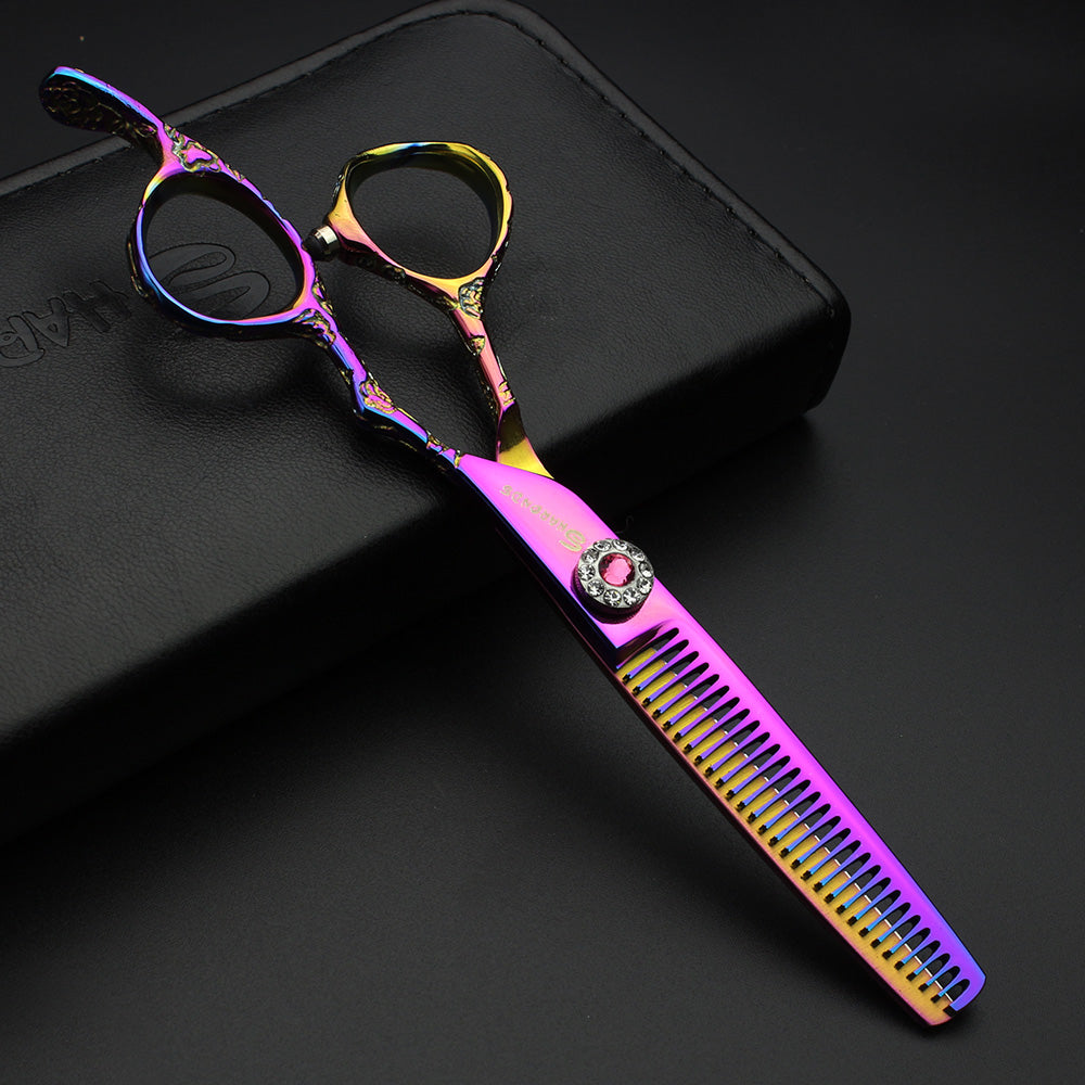 Japan 440C 6 inch hairdresser special Hair scissors   rose handle 6 inch professional hairdressing scissors - ultrsbeauty