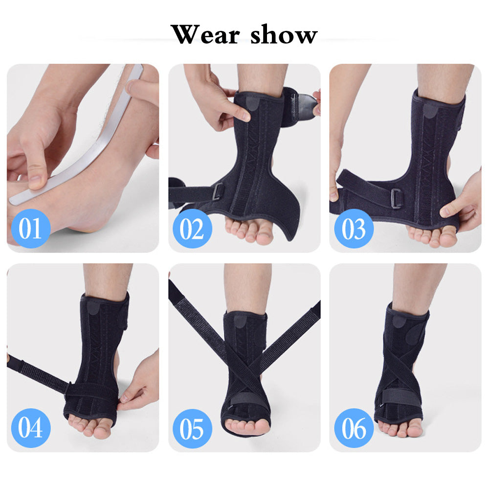 Foot Plantar Fasciitis Dorsal Night Splint Foot Orthosis Stabilizer Medical Foot Drop Ankle Splint Support + Spiky Massage Ball - ultrsbeauty