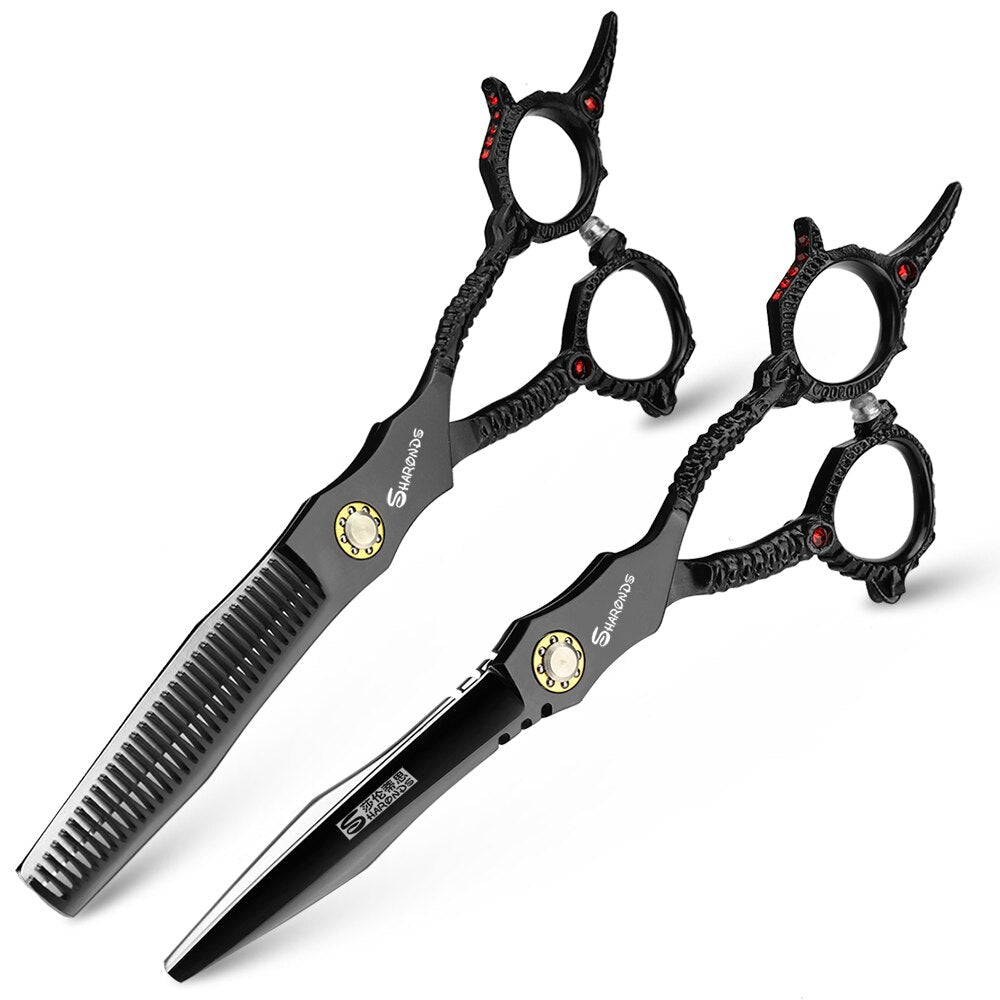 Professional Hairdresser's Scissors Japan 440c Hair Scissors Black Japan 440c Barber Shop Accessories Scissors - ultrsbeauty