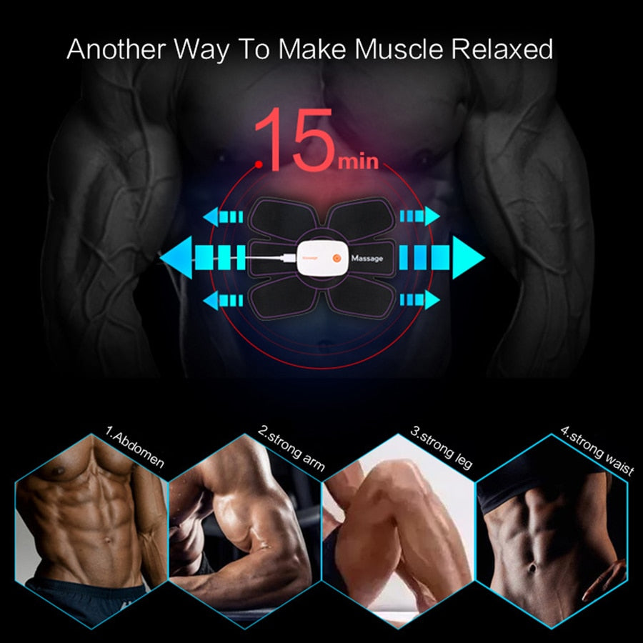 Rechargeable ABS muscle Stimulator Massager Electric For The Body Pulse Fitness Bluetooth Control Tens Muscle Relax Trainer - ultrsbeauty