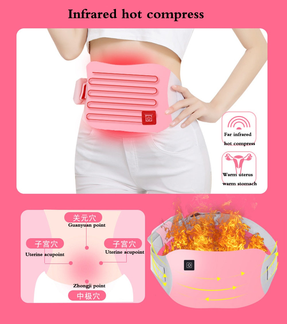 Washable Far Infrared wireless warm uterus belt Electric Heating Belt Lady Warm Palace Menstrual Stomachache Waist Pain Relief - ultrsbeauty