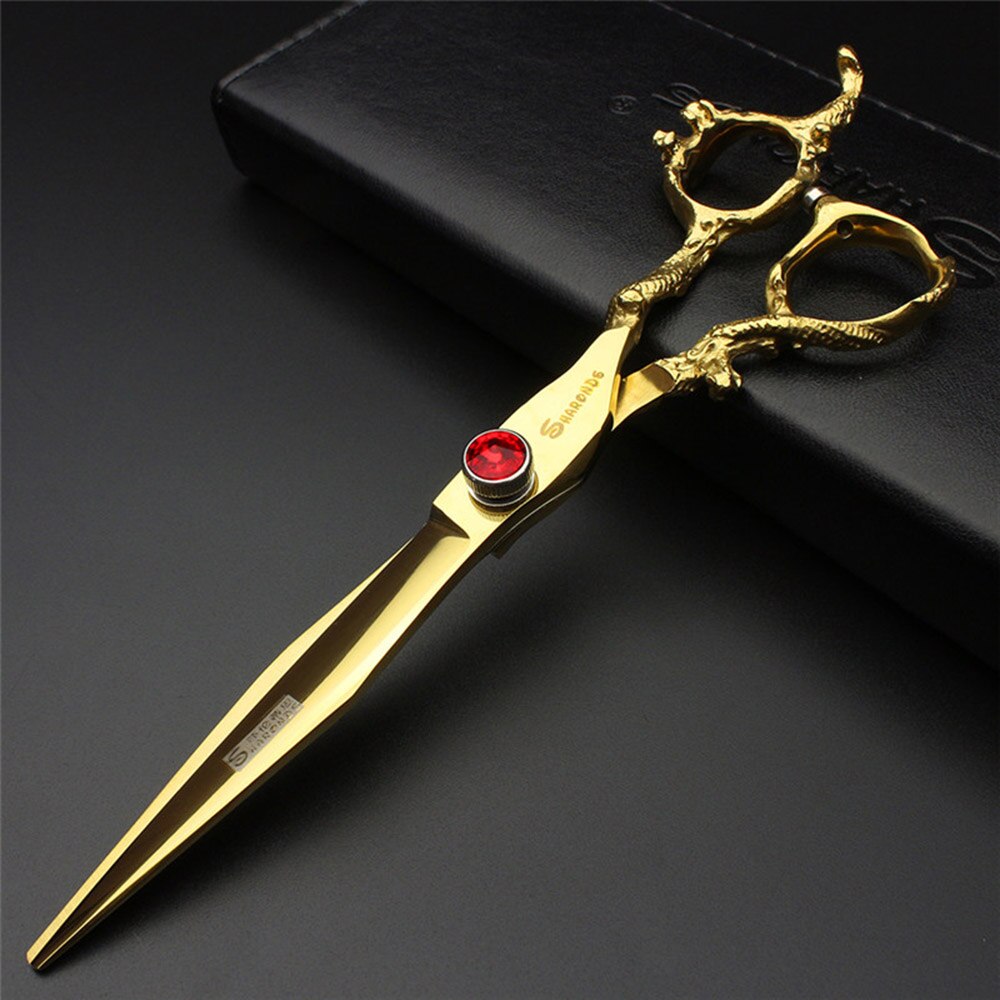 Japan440c professional hairdressing scissors dragon handle hair scissors 5.5/6/7 inch barber shop scissors cutting scissors tool - ultrsbeauty