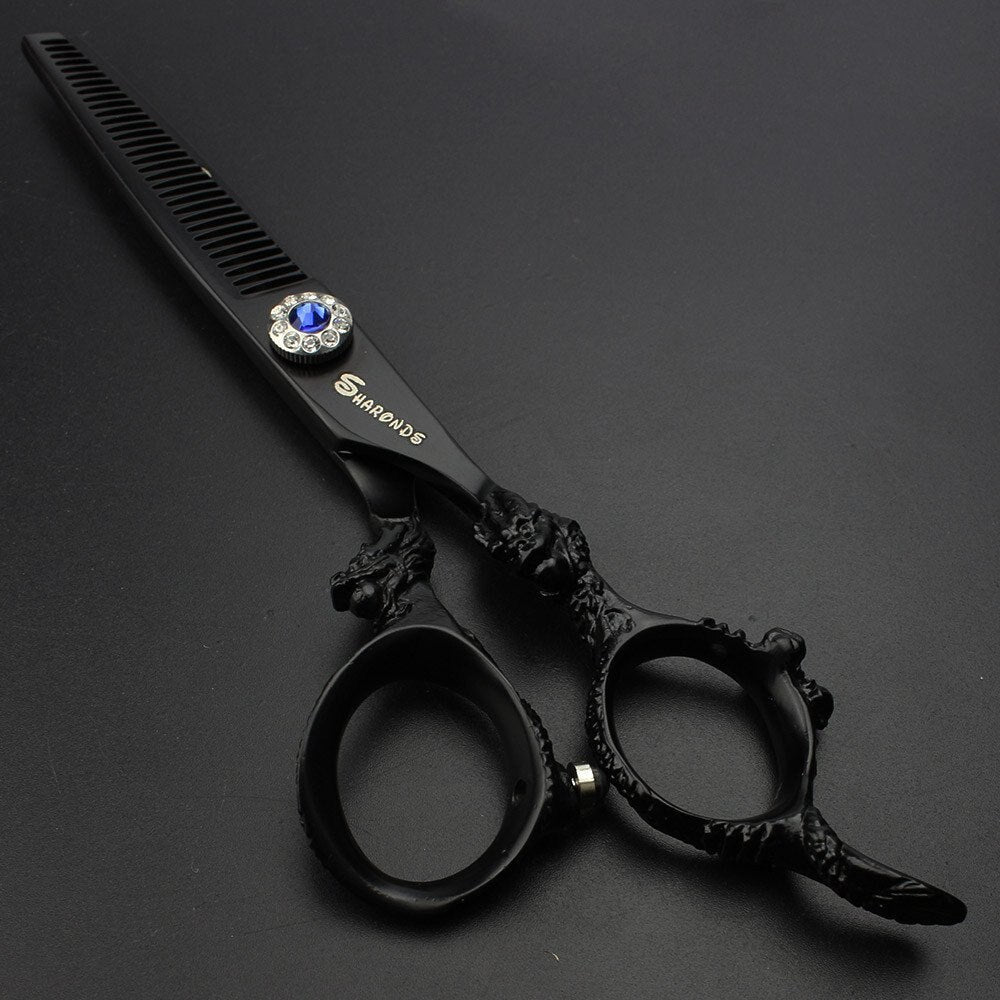 Japan440c professional hairdressing scissors dragon handle hair scissors 5.5/6/7 inch barber shop scissors cutting scissors tool - ultrsbeauty