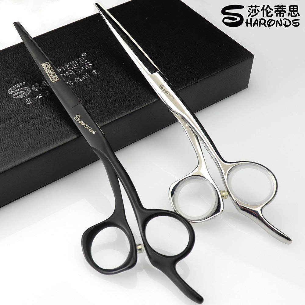 Black Silver High Hardness Japan 440c Steel 5.5/6/6.5 Inch Cutting Scissors Professional Hairdresser Scissors Hair Scissors - ultrsbeauty