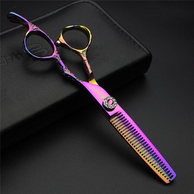 Rainbow hair scissors high quality stainless steel cutting scissors set thinning shears berber makas - ultrsbeauty