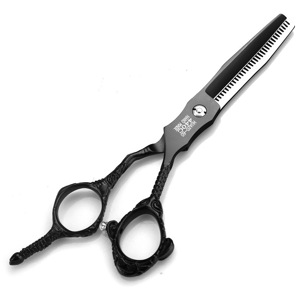 Japan 440c professional hairdressing scissors black 6-inch hair scissors belong to the hairdresser's professional scissors - ultrsbeauty