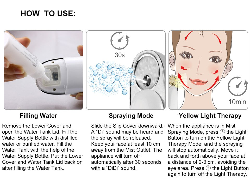 TOUCHBeauty Facial Steamer, Portable Water Mist Sprayer Light 590 Whitening Moisturizing Exfoliating beauty Skin device TB-1185 - ultrsbeauty