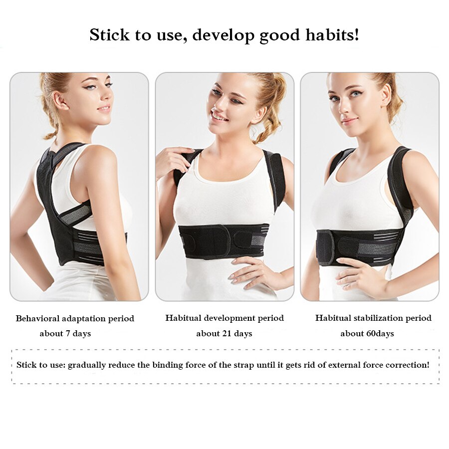 Anti-Humpback Posture Strap Back Support Posture belt Fully Adjustable Shoulder Strap to Relieve Lumbar Pain - ultrsbeauty