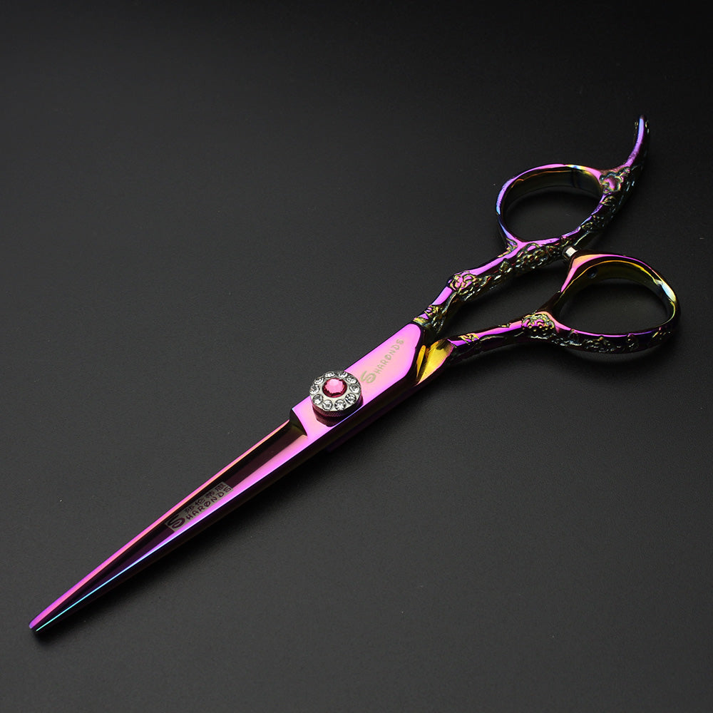 Japan 440C 6 inch hairdresser special Hair scissors   rose handle 6 inch professional hairdressing scissors - ultrsbeauty