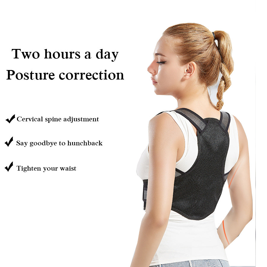 Anti-Humpback Posture Strap Back Support Posture belt Fully Adjustable Shoulder Strap to Relieve Lumbar Pain - ultrsbeauty