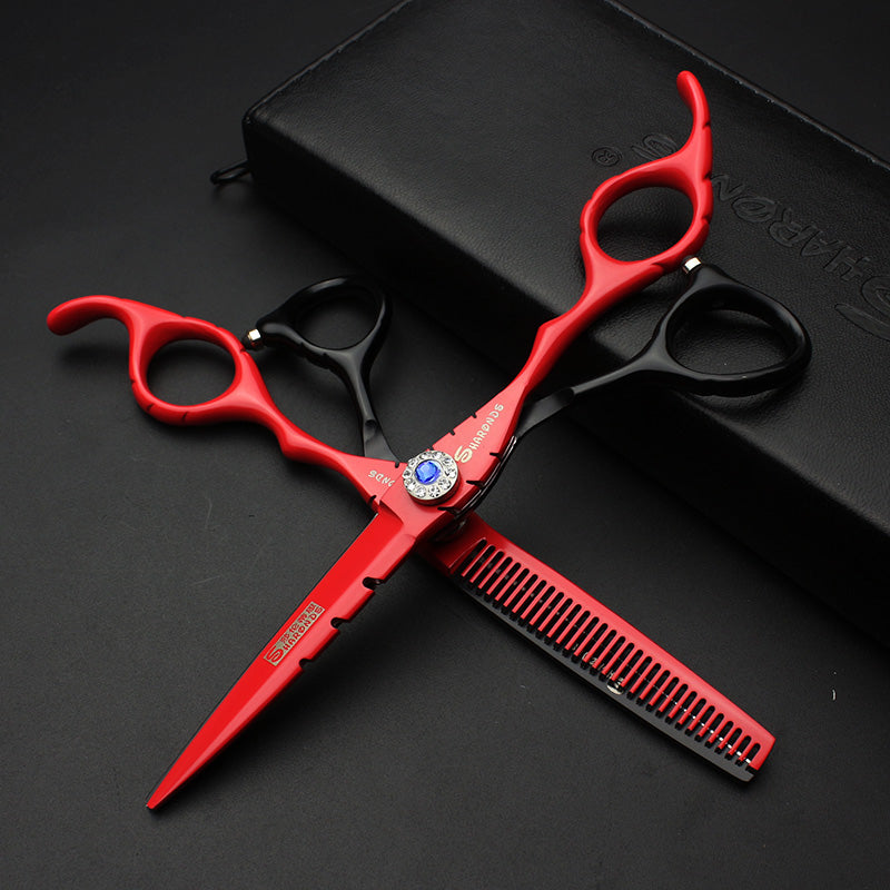 Red & Black 6 inches bird scissors stylist ideal hairdressing tool hairdressing scissors free delivery - ultrsbeauty