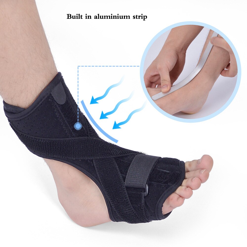 Foot Plantar Fasciitis Dorsal Night Splint Foot Orthosis Stabilizer Medical Foot Drop Ankle Splint Support + Spiky Massage Ball - ultrsbeauty