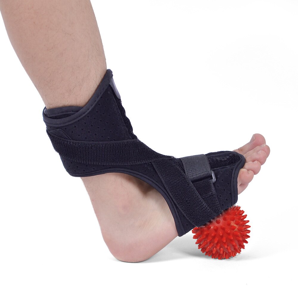 Foot Plantar Fasciitis Dorsal Night Splint Foot Orthosis Stabilizer Medical Foot Drop Ankle Splint Support + Spiky Massage Ball - ultrsbeauty