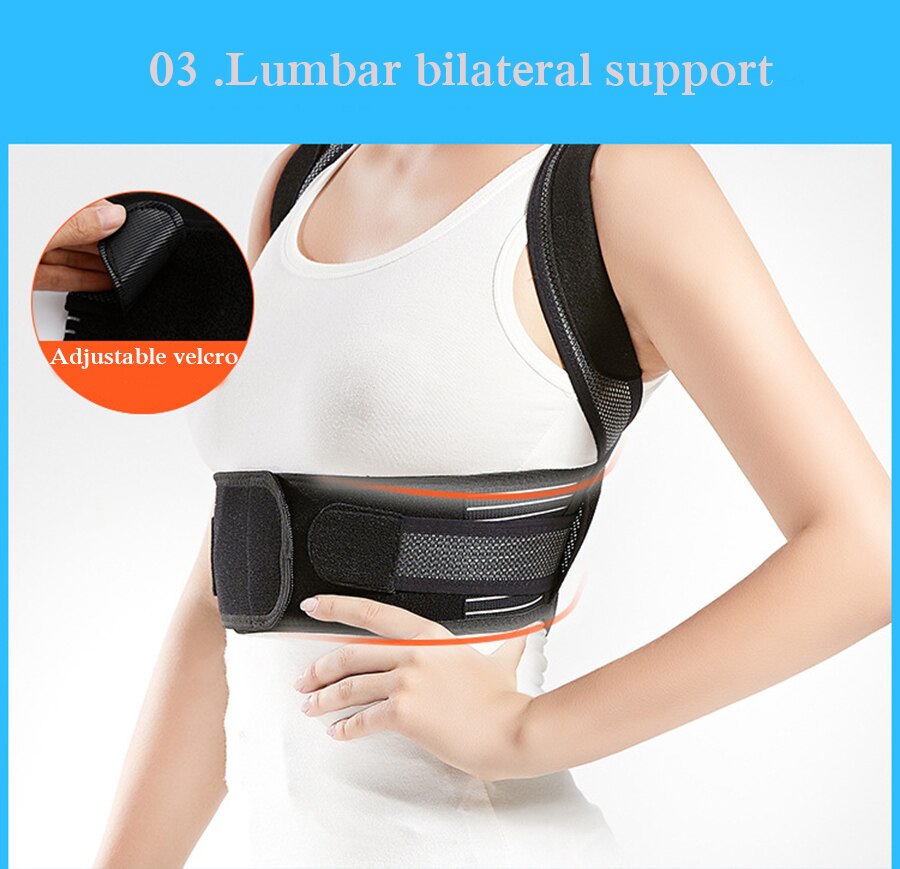 Anti-Humpback Posture Strap Back Support Posture belt Fully Adjustable Shoulder Strap to Relieve Lumbar Pain - ultrsbeauty