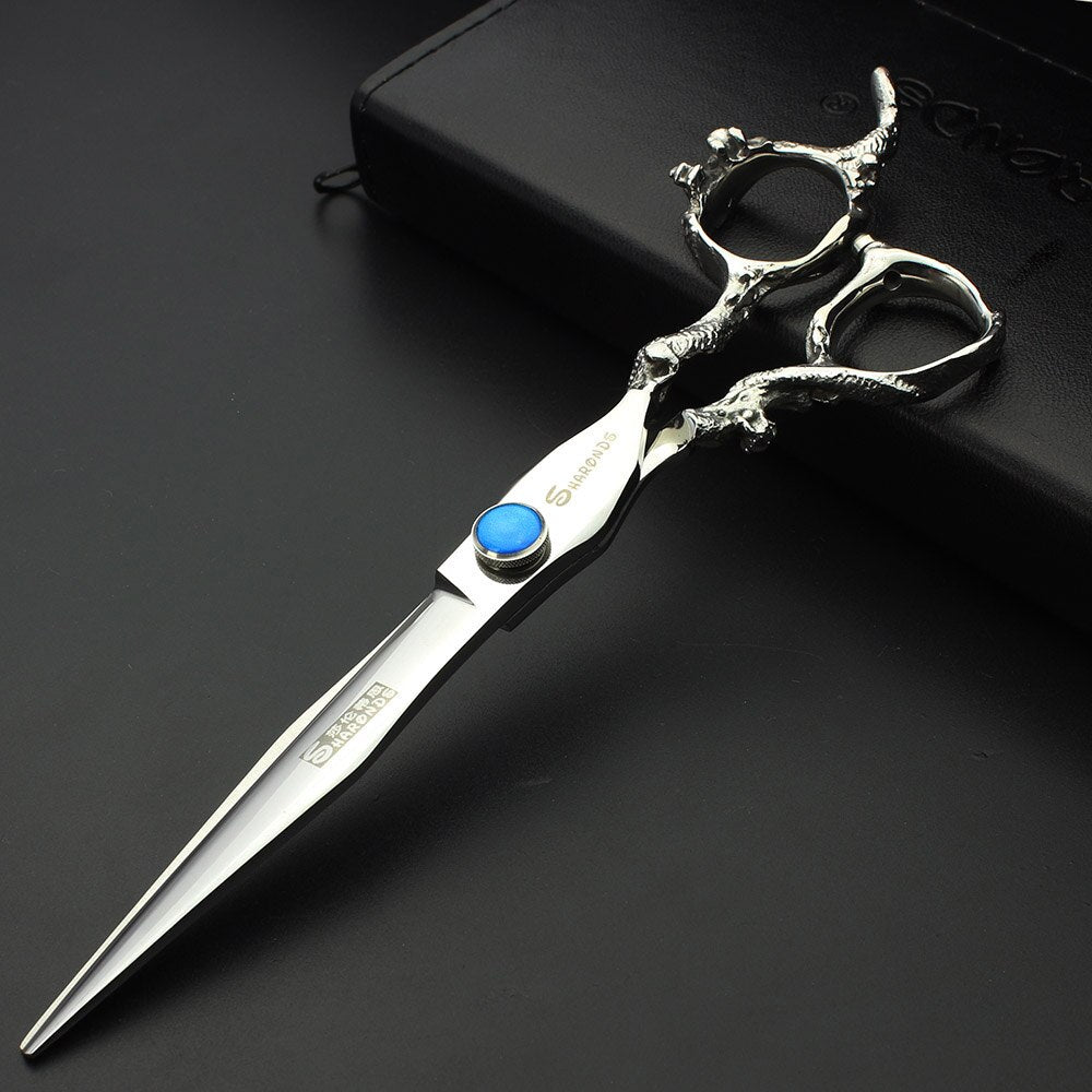 Japan440c professional hairdressing scissors dragon handle hair scissors 5.5/6/7 inch barber shop scissors cutting scissors tool - ultrsbeauty