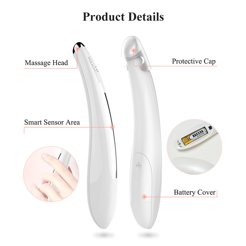 TOUCHBeauty Sonic Vibration Eye Massager, 40 Heated Wand, Relieves Dark Circles and Puffiness Eye Skin Care Device TB-1583 pink - ultrsbeauty