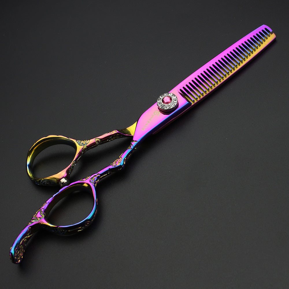 Japan 440C 6 inch hairdresser special Hair scissors   rose handle 6 inch professional hairdressing scissors - ultrsbeauty