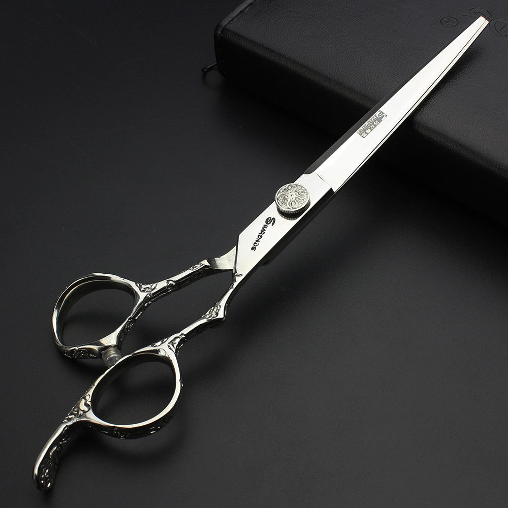 Rose handle personalized gem professional hairdressing scissors high quality 7 inch hair scissors modeling tools - ultrsbeauty