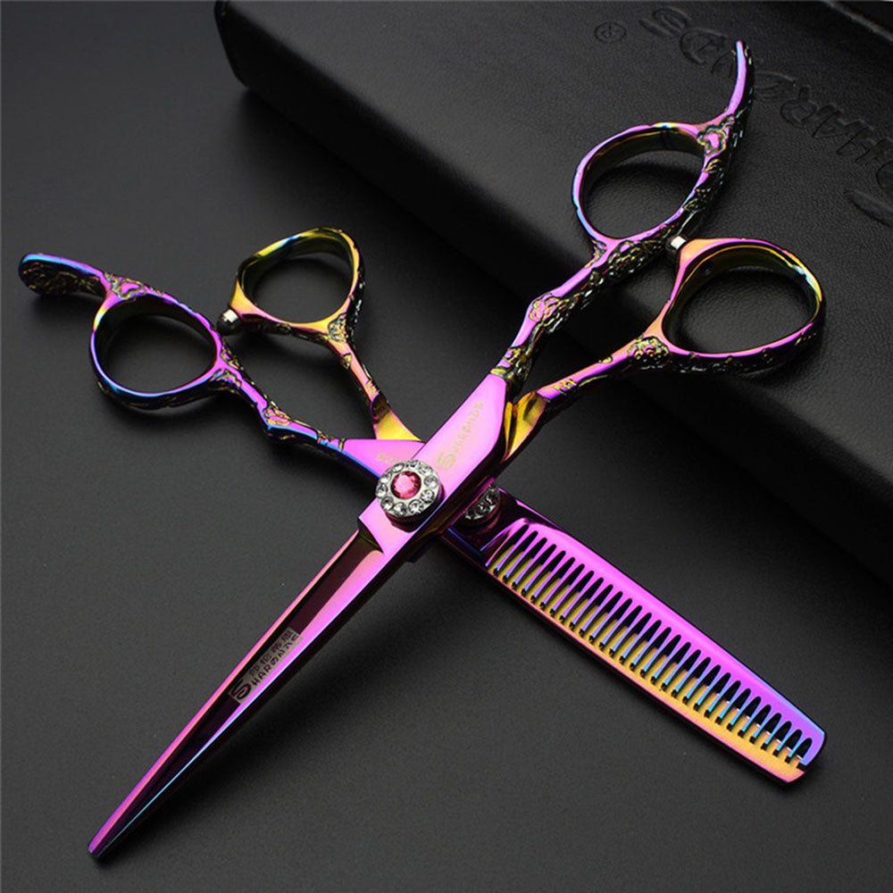 Japan 440c hair scissors professional barber scissors hairdressing scissors salon shape cutting thinning tools - ultrsbeauty