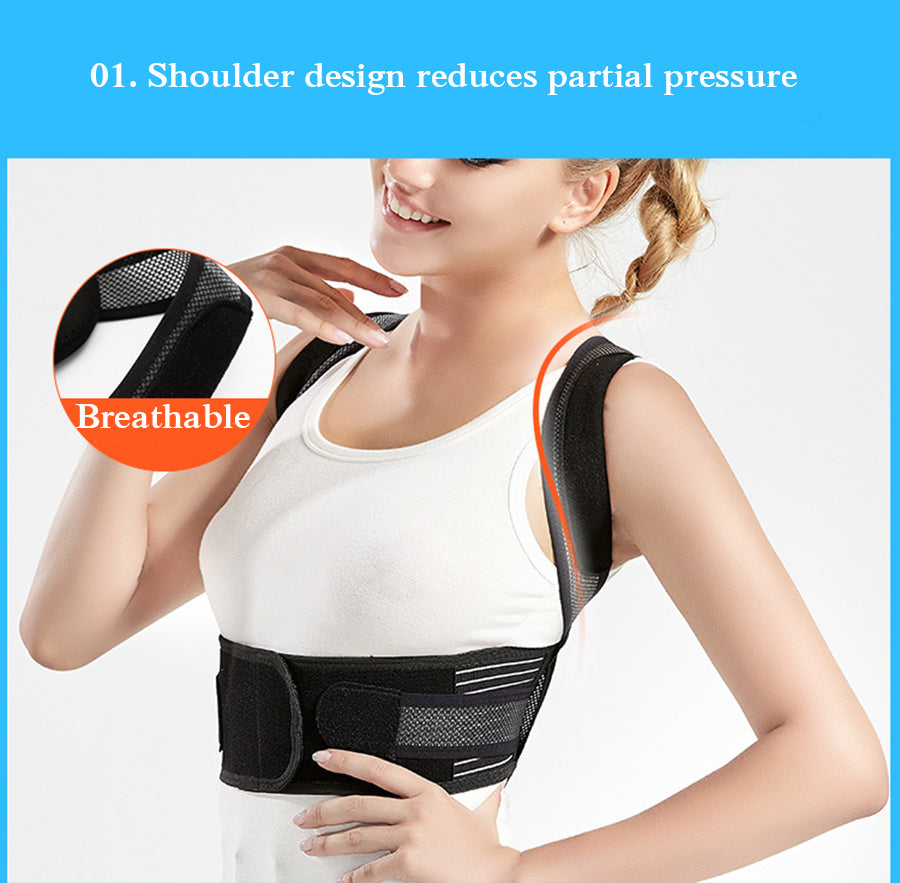 Anti-Humpback Posture Strap Back Support Posture belt Fully Adjustable Shoulder Strap to Relieve Lumbar Pain - ultrsbeauty