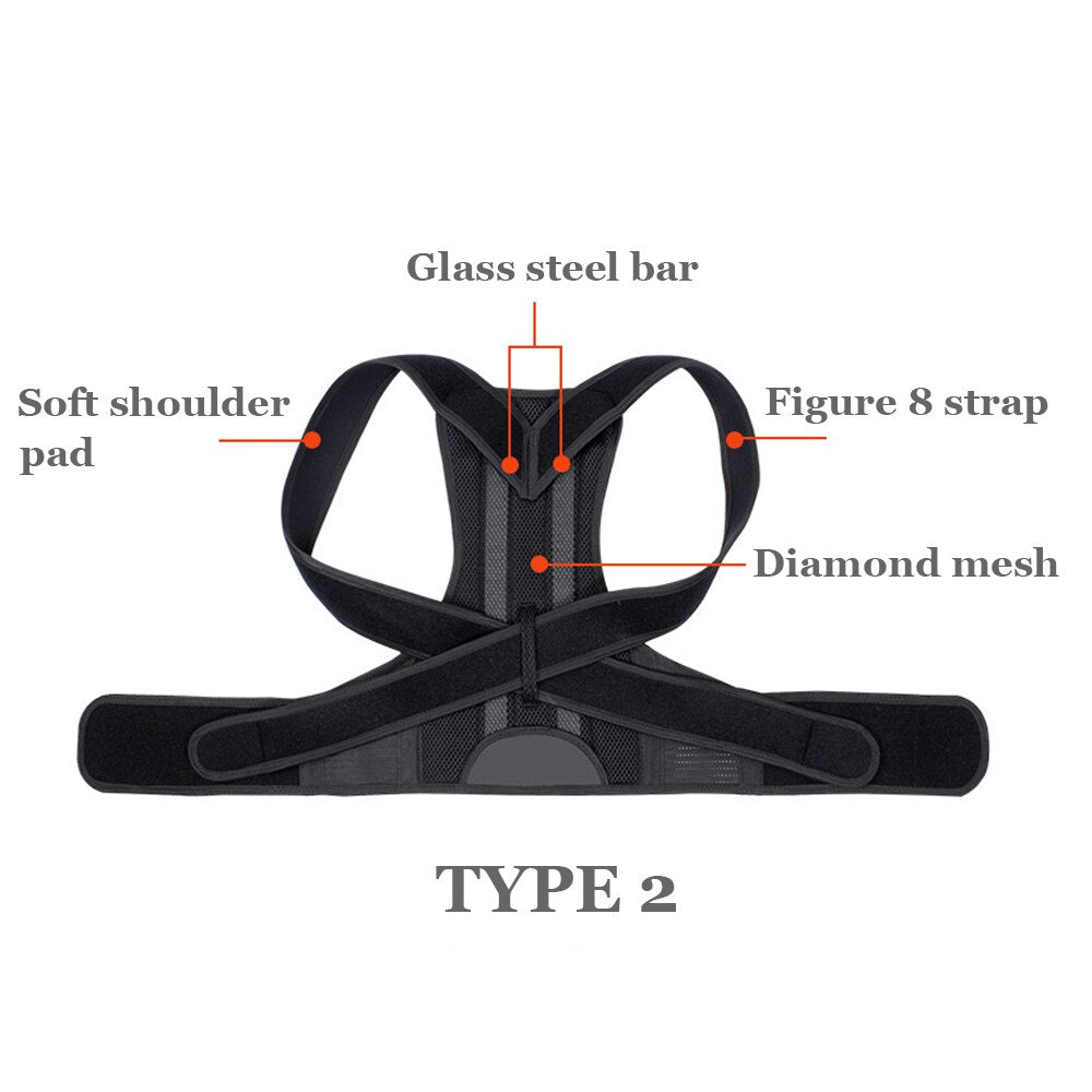 Posture Corrector for Men and Women Back Posture Brace Clavicle Support Stop Slouching and Hunching Adjustable Back Trainer - ultrsbeauty