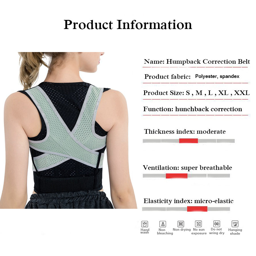 Adjustable Back Spine Posture Corrector Adult Humpback Pain Back Support Brace Shoulder Belt Posture Correction - ultrsbeauty