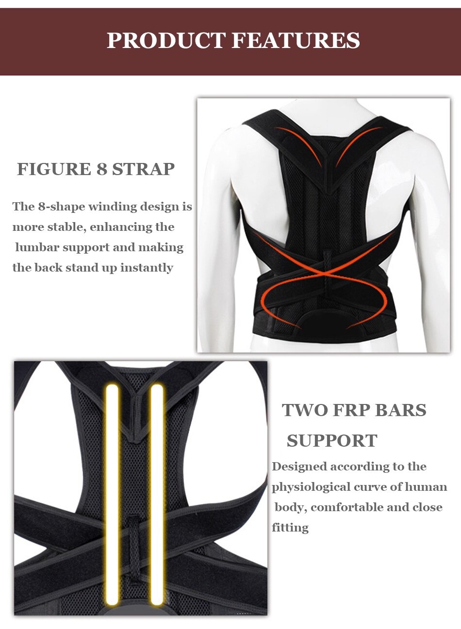 Posture Corrector for Men and Women Back Posture Brace Clavicle Support Stop Slouching and Hunching Adjustable Back Trainer - ultrsbeauty