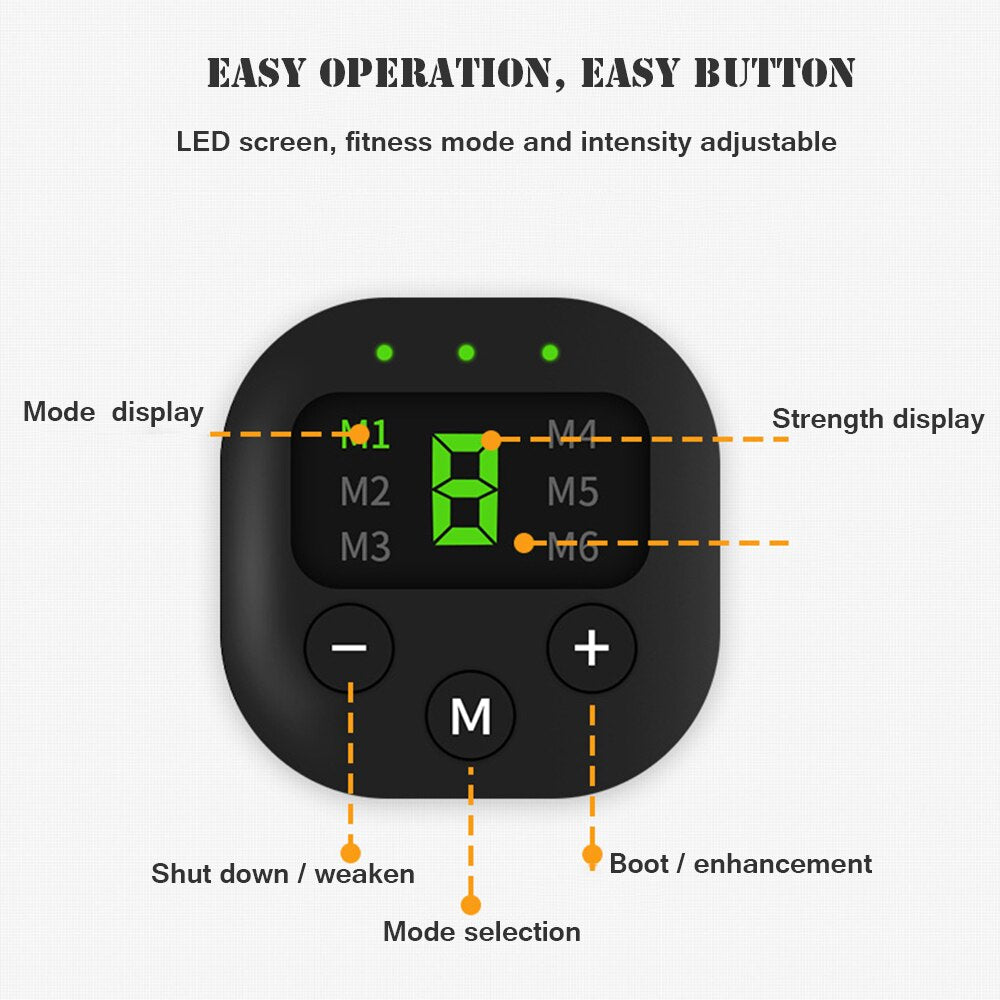 Rechargeable EMS Muscle Stimulator Abdominal Toning Belt ABS Toner Body Muscle Trainer Fitness Training Body Slimming  6 Modes - ultrsbeauty