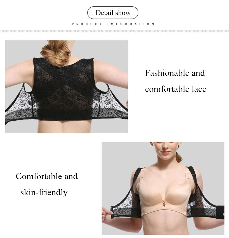 Back Posture Corrector for Women Chest Brace Up Prevent Humpback Breathable Lace Vest Corset S/M/L/XL/XXL - ultrsbeauty