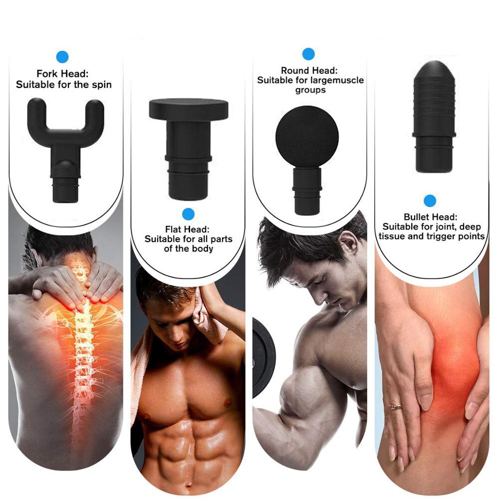 Muscle Massage Gun Sport Therapy Massager Body Relaxation Pain Relief Slimming Shaping Massager 4 Heads Tissue Muscle Massager - ultrsbeauty