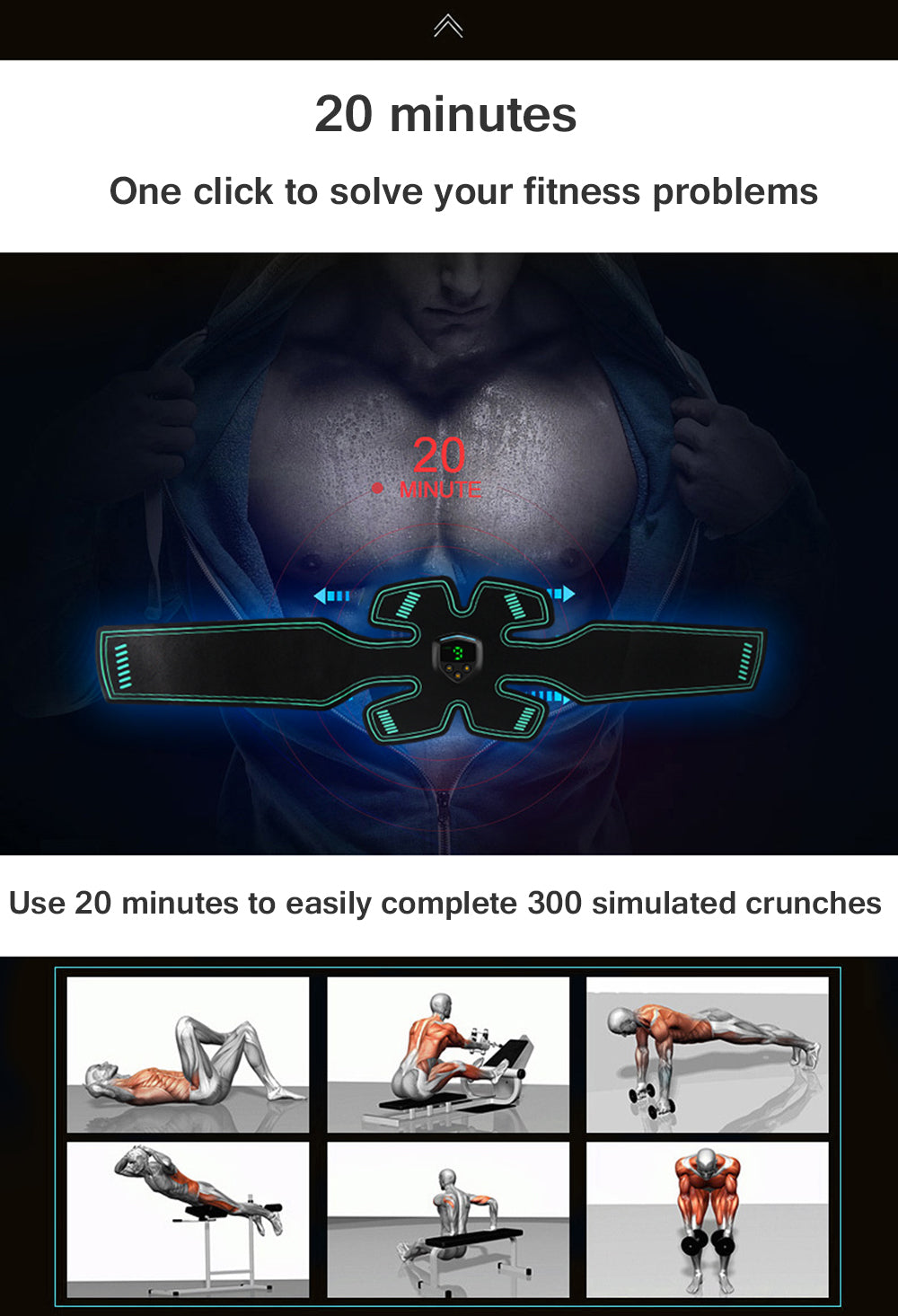 USB EMS Muscle Trainer ABS Muscle Training Gear LCD Display USB Rechargeable Heal Care Massager Muscle Stimulator Body Massage - ultrsbeauty