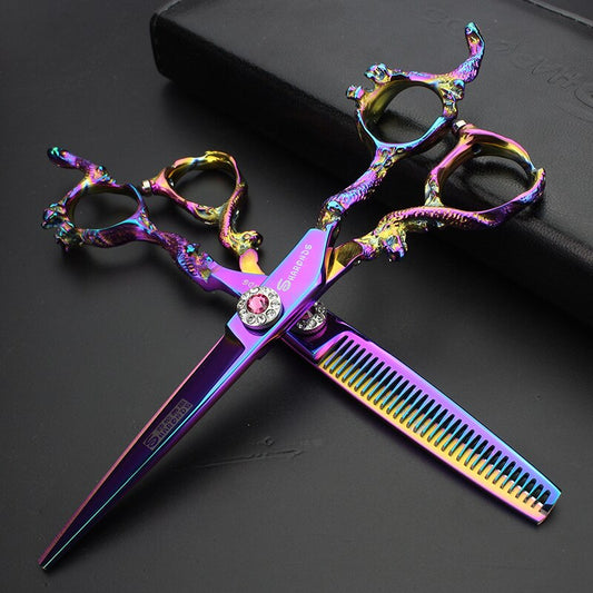 Japan  Hair Scissors Professional Hairdressing Scissors Barber Shears Hair Cutting 6.0 inch High Quality Thinning - ultrsbeauty