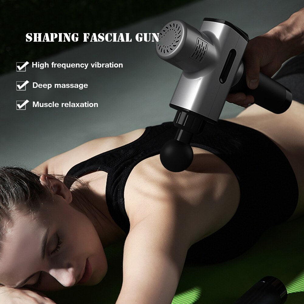 Muscle Massage Gun Sport Therapy Massager Body Relaxation Pain Relief Slimming Shaping Massager 4 Heads Tissue Muscle Massager - ultrsbeauty