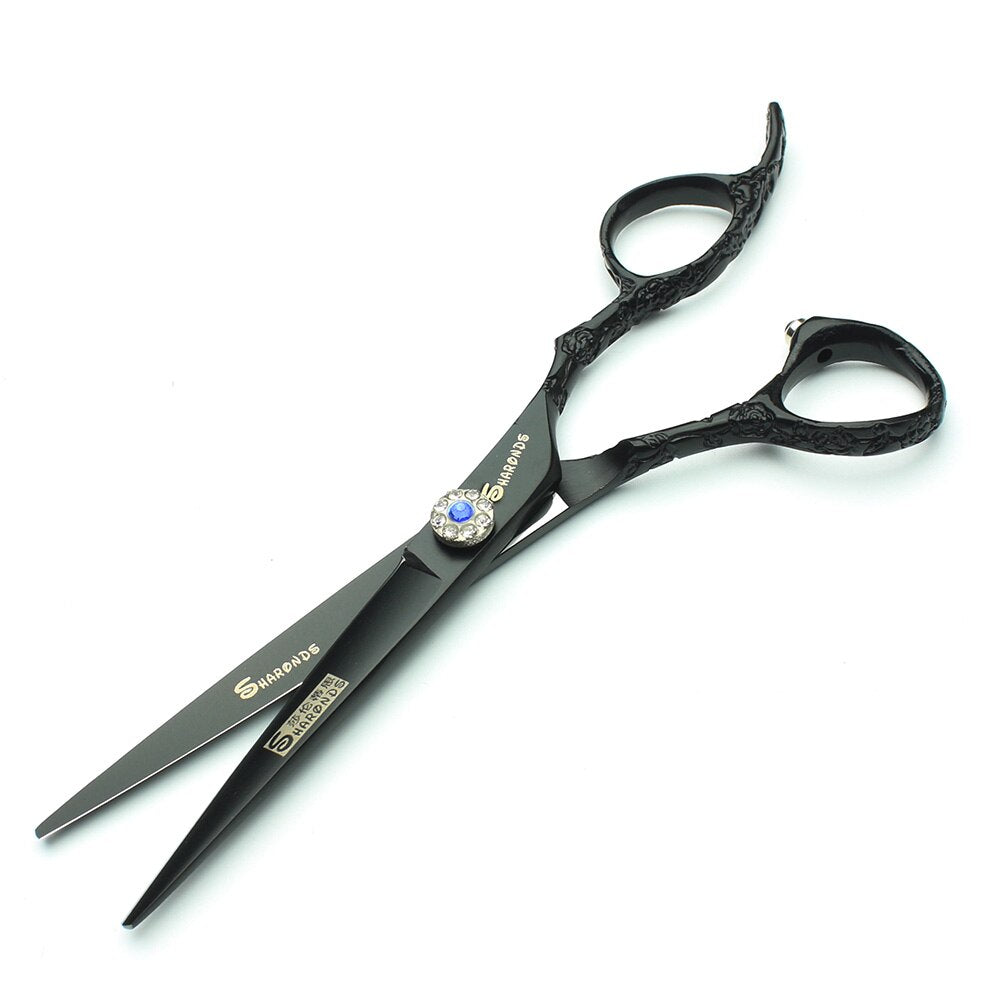 New Products 6 inch high quality black professional hair salon rose handle hair scissors hairdresser special scissors - ultrsbeauty