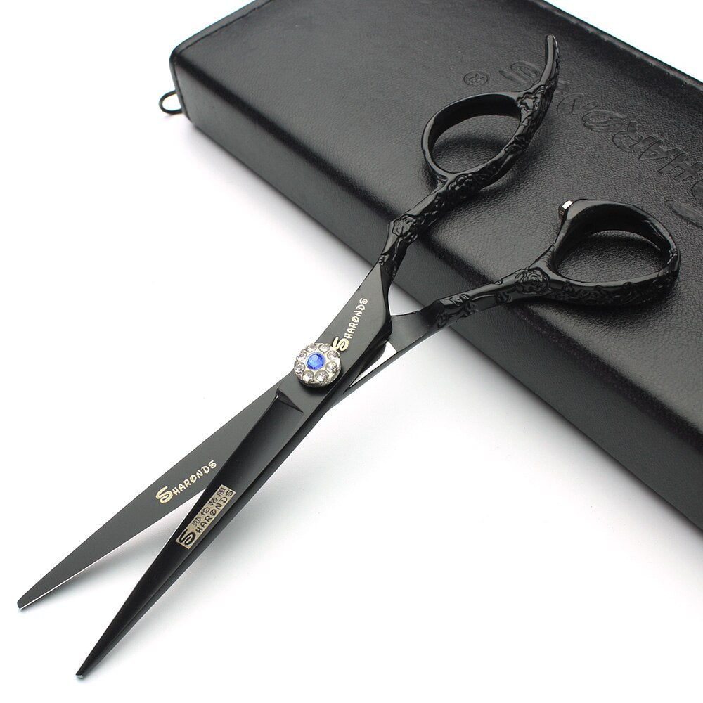 New Products 6 inch high quality black professional hair salon rose handle hair scissors hairdresser special scissors - ultrsbeauty