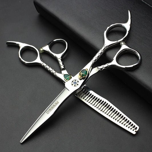 Professional 6-inch Japanese hair scissors high-end steamed bread crusher hair styling tools stainless steel thin scissors - ultrsbeauty