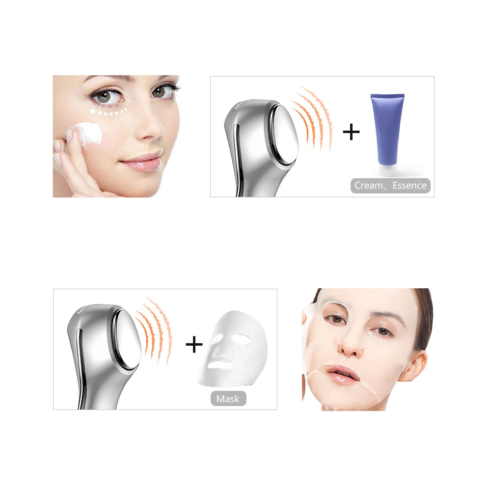 2in1 Sonic Face Massage Hot & Cool Handheld Face & Eye Anti-aging Massager with Vibration Facial Lifting Device - ultrsbeauty