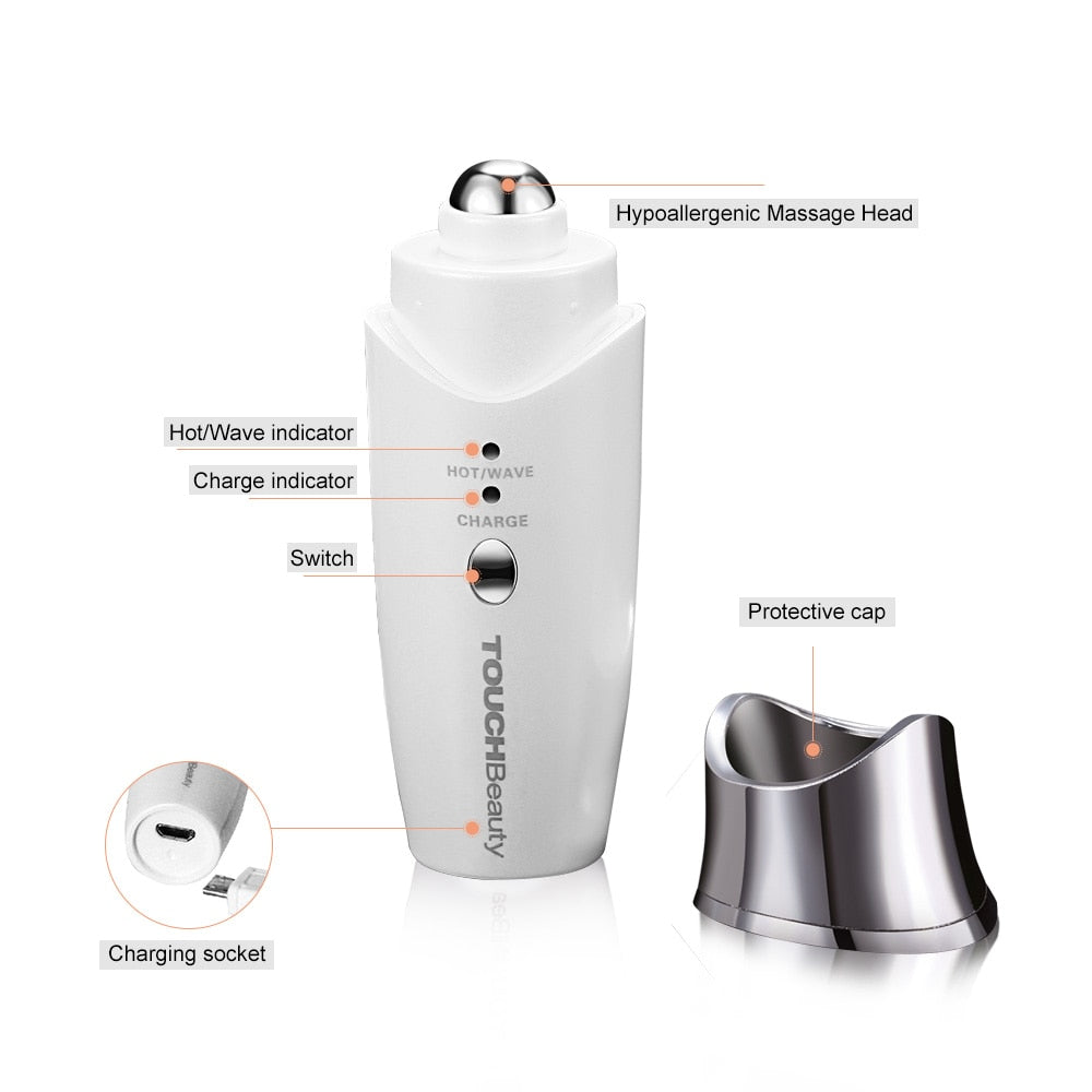 TOUCHBeauty Heated Anti-Aging Vibrating Eye Massage, Mini eye fine lines Sonic Eye Device, Lighten Dark Circles and Puffiness - ultrsbeauty