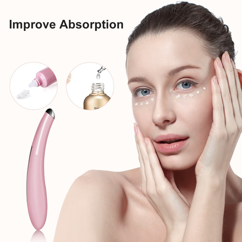 TOUCHBeauty Sonic Vibration Eye Massager, 40 Heated Wand, Relieves Dark Circles and Puffiness Eye Skin Care Device TB-1583 pink - ultrsbeauty