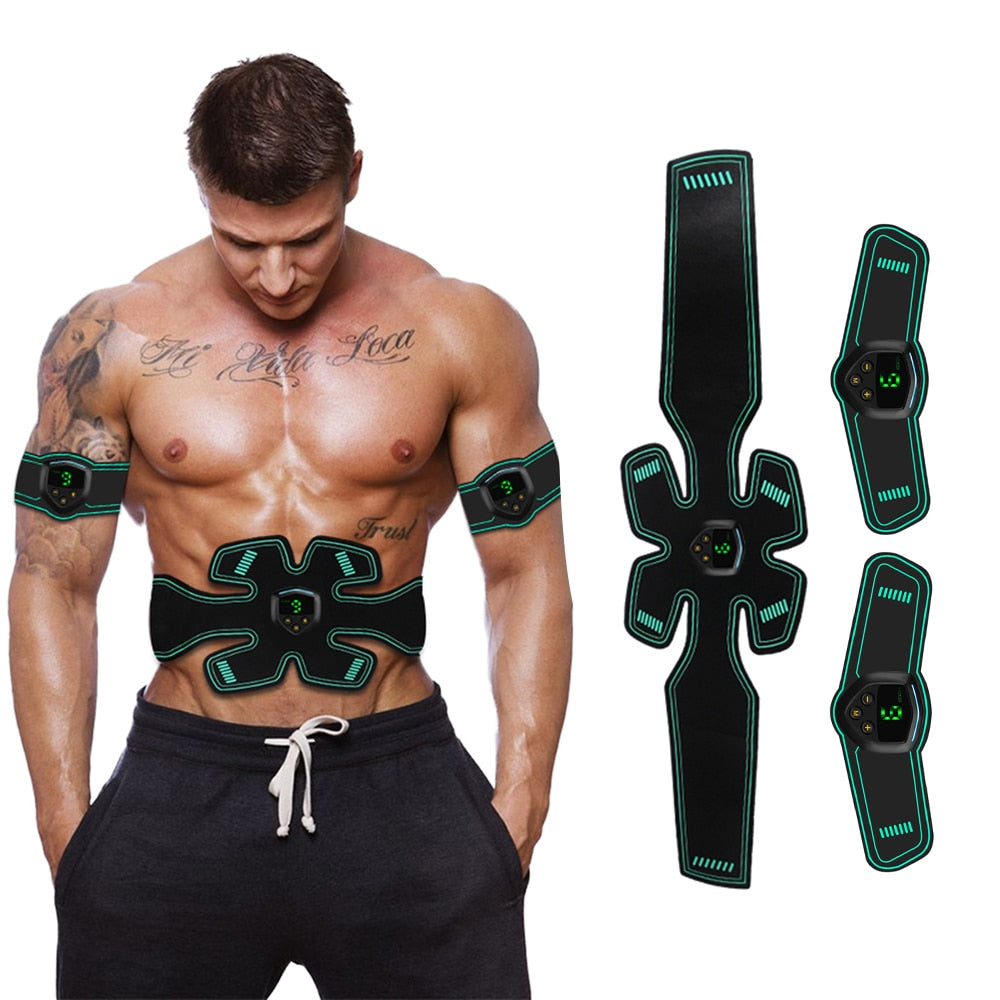 USB EMS Muscle Trainer ABS Muscle Training Gear LCD Display USB Rechargeable Heal Care Massager Muscle Stimulator Body Massage - ultrsbeauty