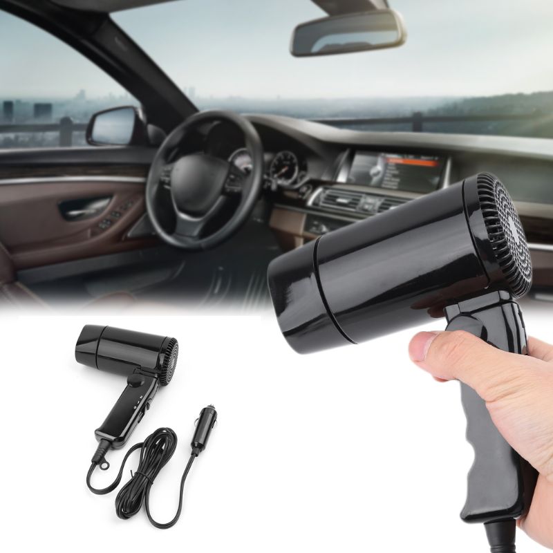 Portable 12V Car-styling Hair Dryer Hot & Cold Folding Blower Window Defroster - ultrsbeauty