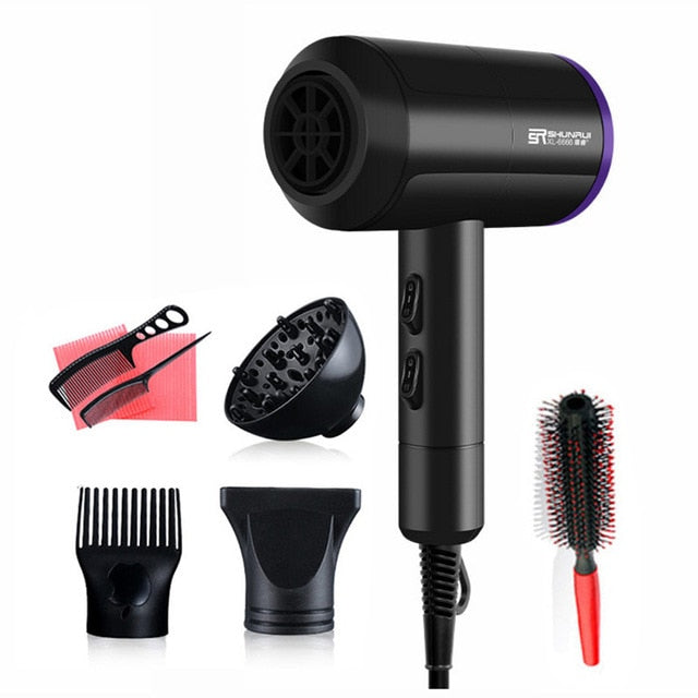 Powerful Salon Hair Dryer Negative Ion Blow Dryer Electric Hairdryer Hot/Cold Wind Air Dryer - ultrsbeauty